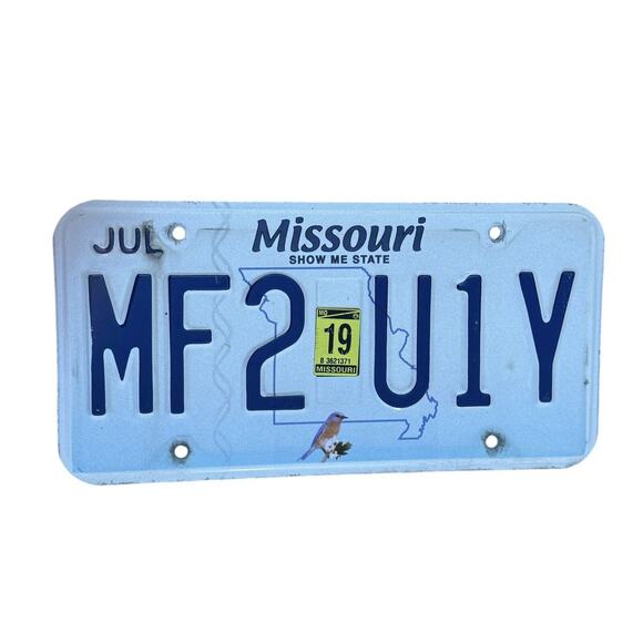 Missouri License Plates (2) Show-Me State July 2019 Sticker Blue Automobile Tags - Picture 2 of 4